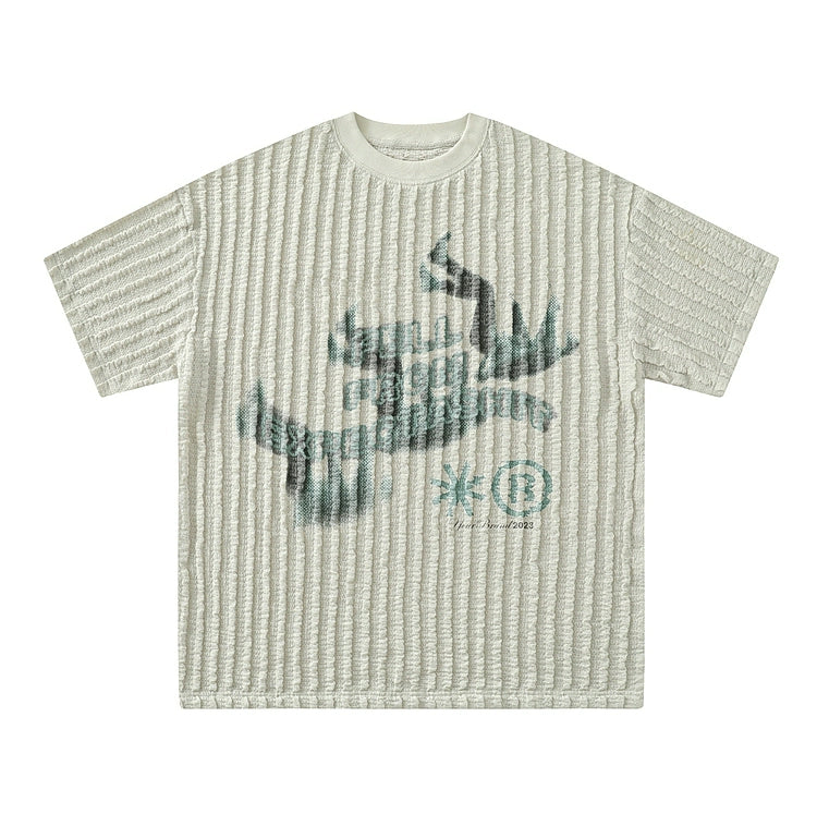 Vintage Print Loose Crew Neck Casual Short-Sleeved Graphic T-shirt Men & Women's Trend