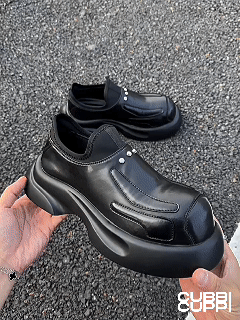 Functional Derby shoes man old money wind increase leather shoes lazy person kicked leather breathable women