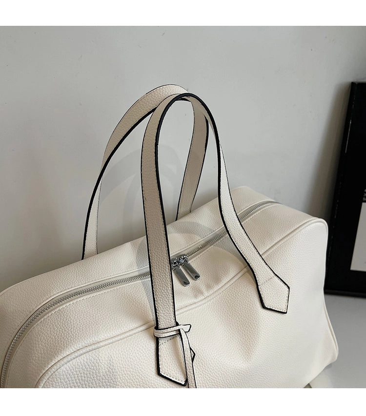 Leather Texture Large Capacity Shoulder Strap Luggage Hand Bag for Men & Women