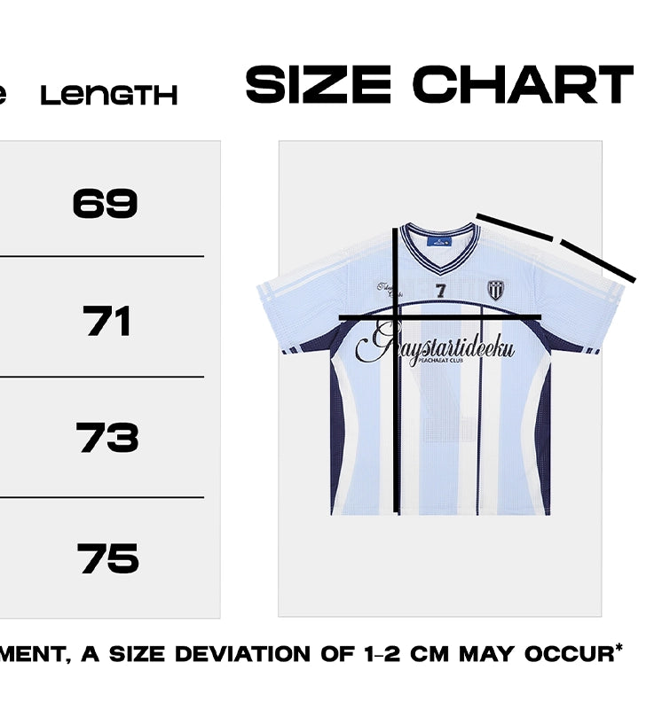 Light Striped Soccer Jersey – Number 7 Tideeku Team Shirt with Graphic Logo