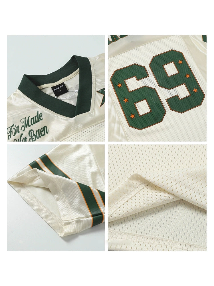 Special Time$$ print breathable mesh varsity loose short-sleeved Jersey T-shirts for men & women
