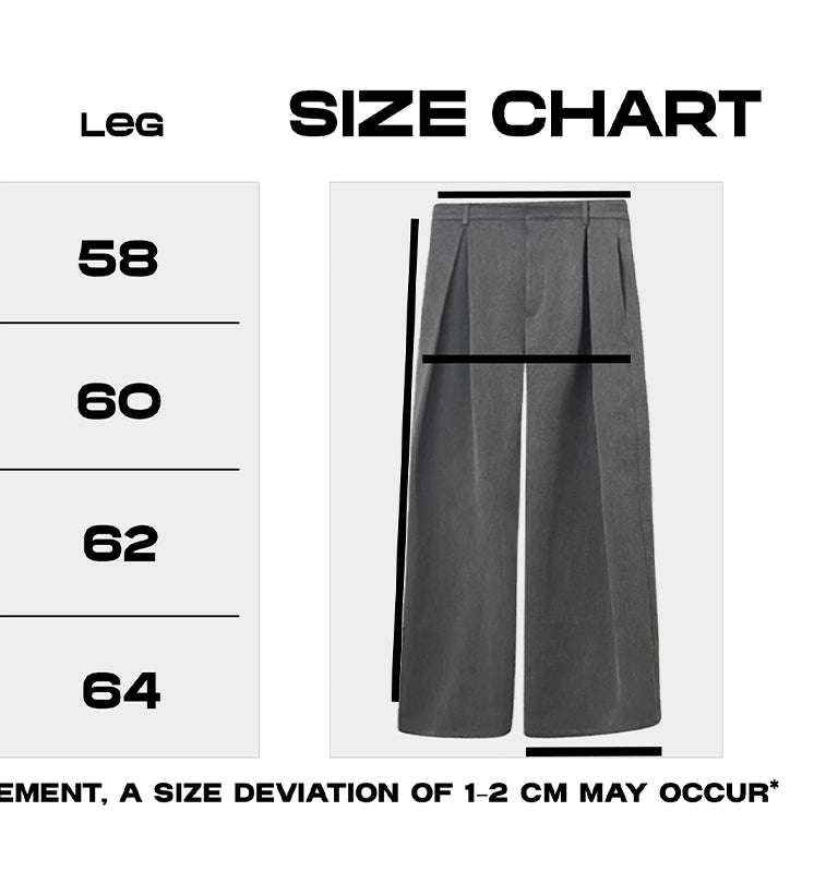 Men’s Modern Wide-Leg Pleated Trousers with Belt Detail – Charcoal Gray for Men & Women