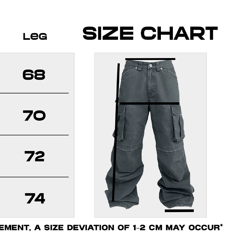 Paratrooper Style Washed Ash Distressed Original Vintage Hand-Destroyed Cargo Pants