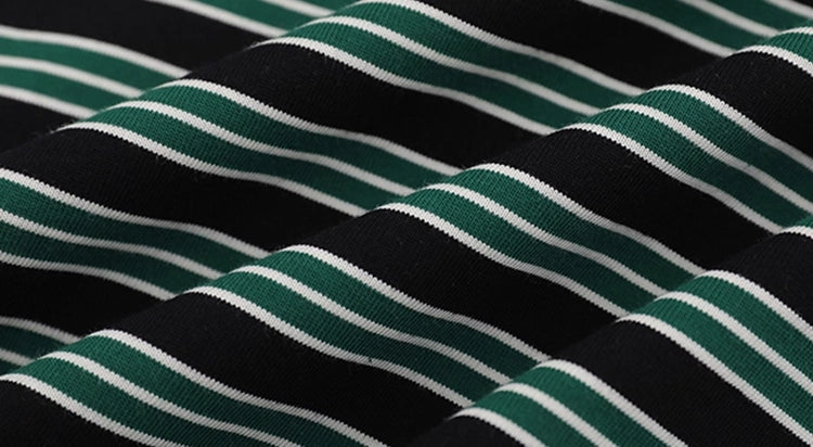 Retro Niche Design Sense Trendy Stripes, Contrast Round Neck Pullover, Loose And Versatile Short Sleeve T-shirt