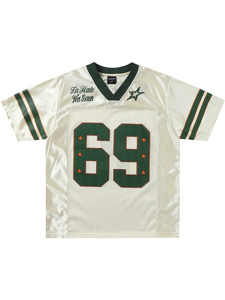 Special Time$$ print breathable mesh varsity loose short-sleeved Jersey T-shirts for men & women