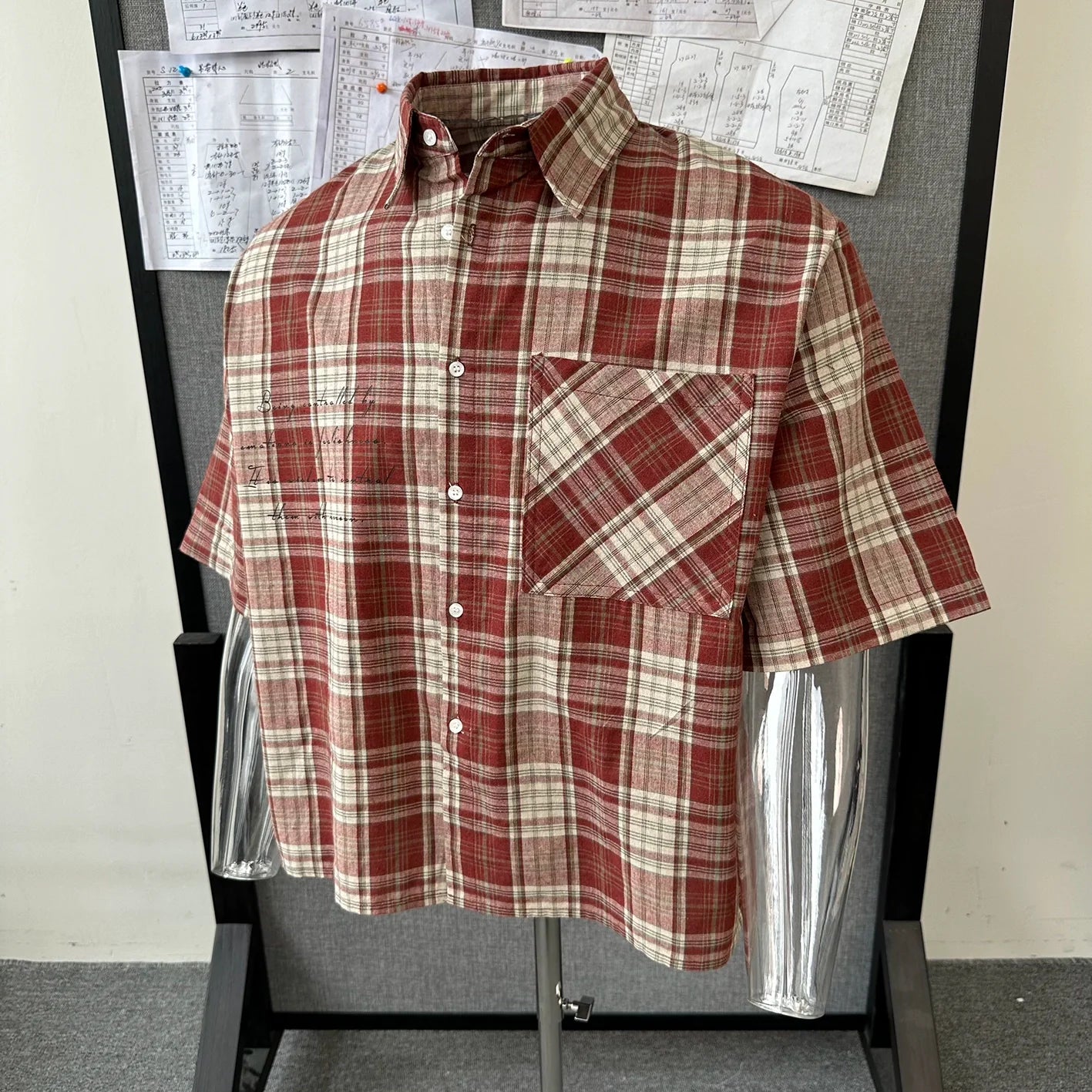 Men’s American Retro Casual Oversized Lapelshirt, Short Sleeved, Button-Up Shirt with Front Pocket