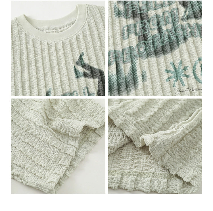 Vintage Print Loose Crew Neck Casual Short-Sleeved Graphic T-shirt Men & Women's Trend