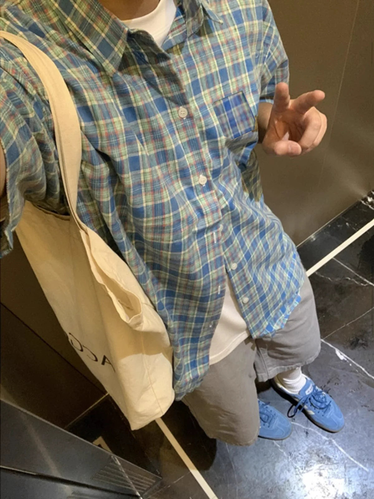 Men's Summer Blue short-Sleeved Shirt