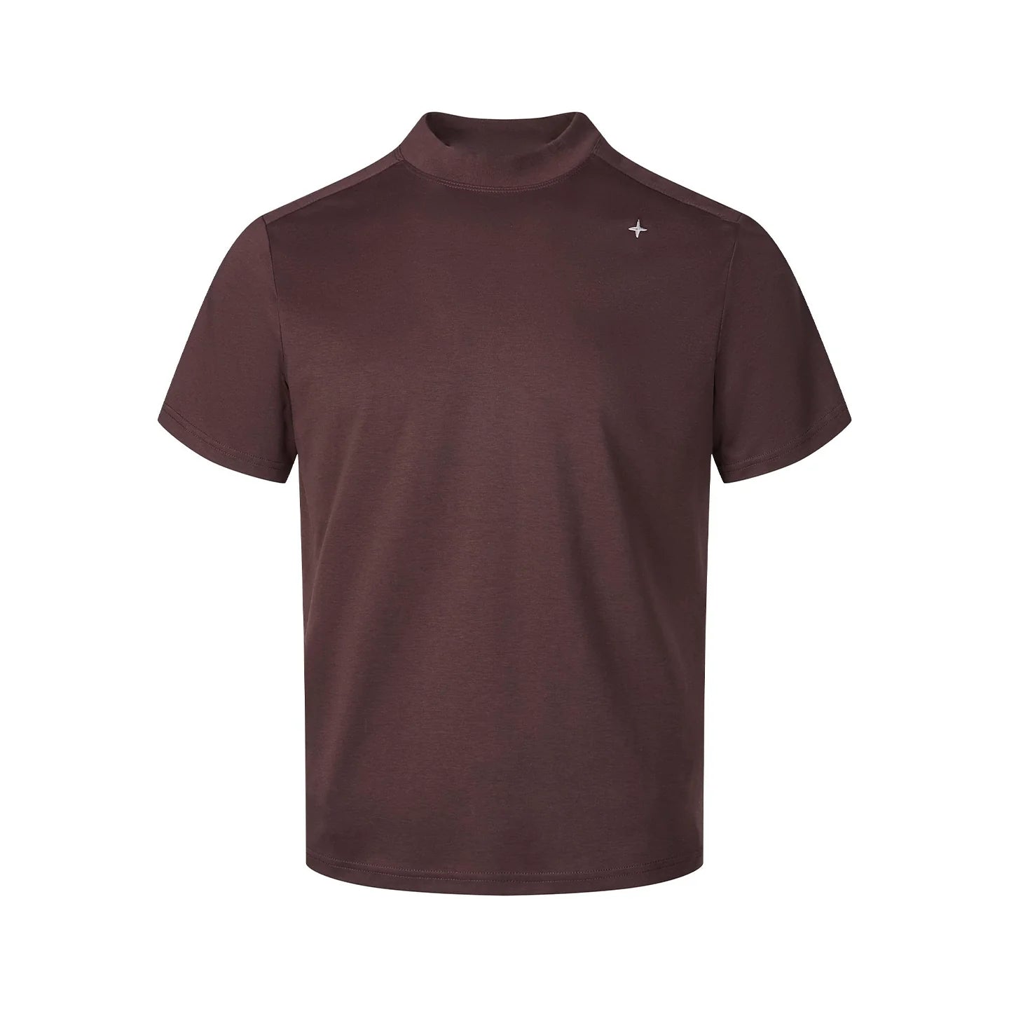 Men’s Minimalist Mock Neck Short Sleeve T-Shirt – Soft Cotton Blend Cleanfit style