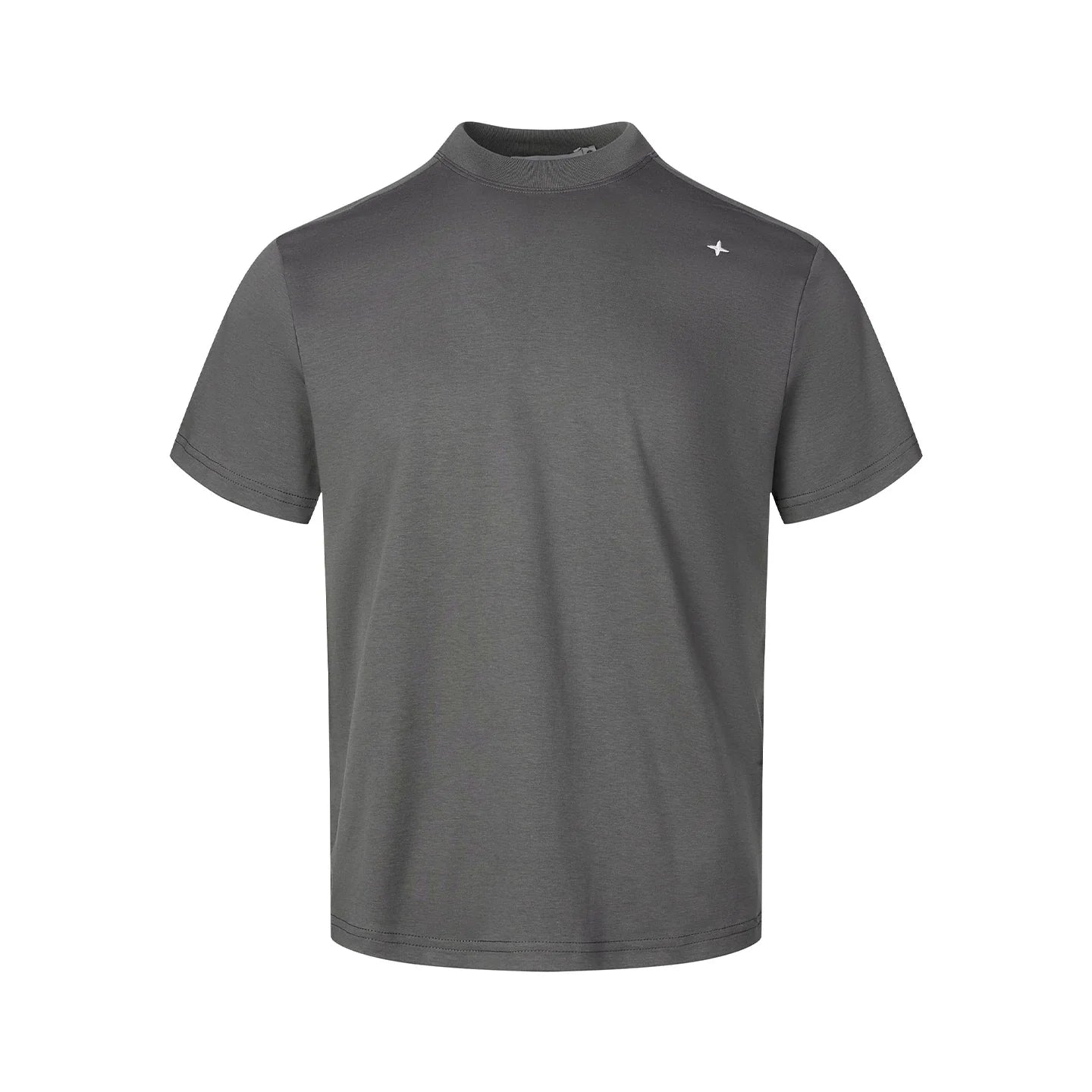 Men’s Minimalist Mock Neck Short Sleeve T-Shirt – Soft Cotton Blend Cleanfit style