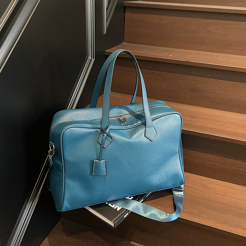 Leather Texture Large Capacity Shoulder Strap Luggage Hand Bag for Men & Women