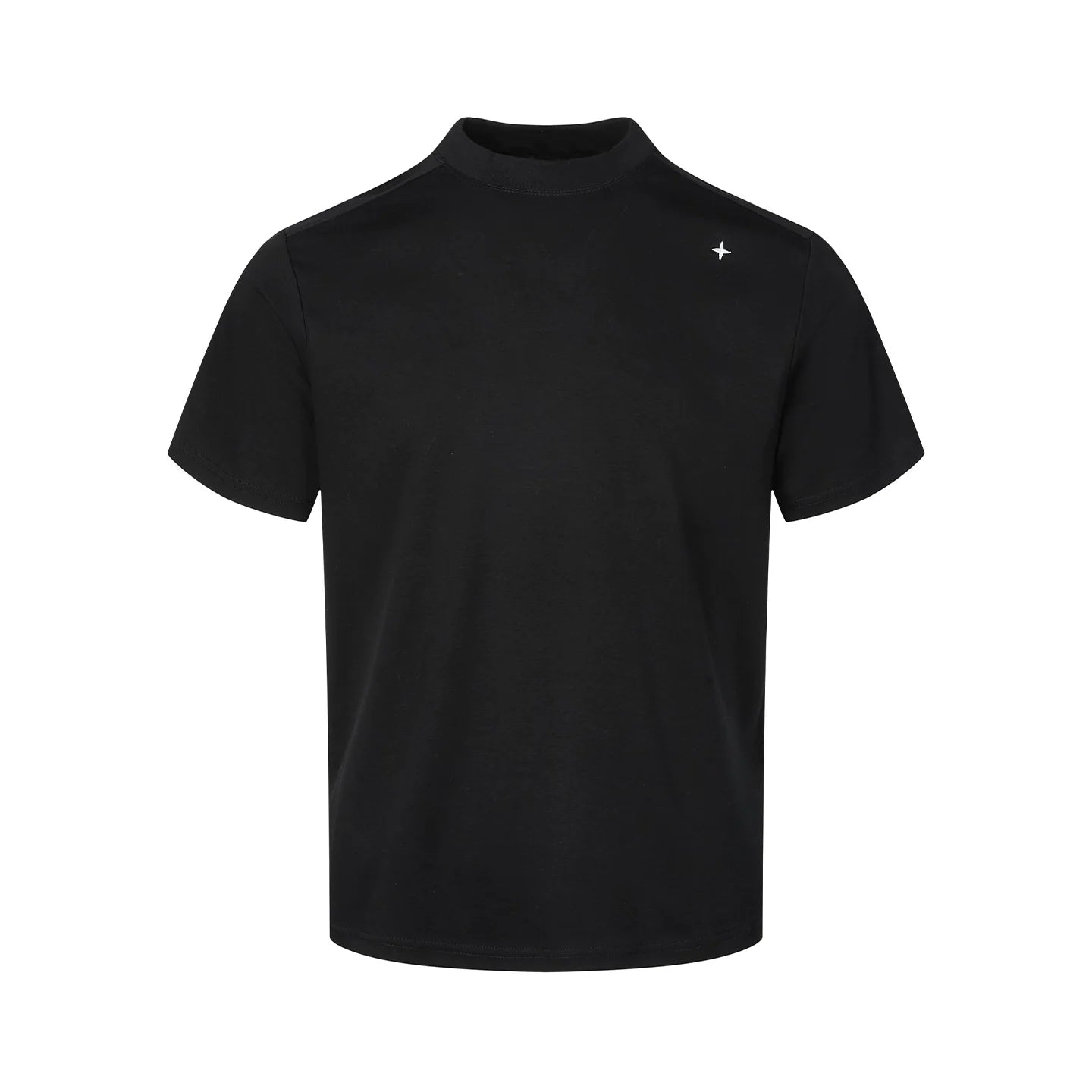 Men’s Minimalist Mock Neck Short Sleeve T-Shirt – Soft Cotton Blend Cleanfit style