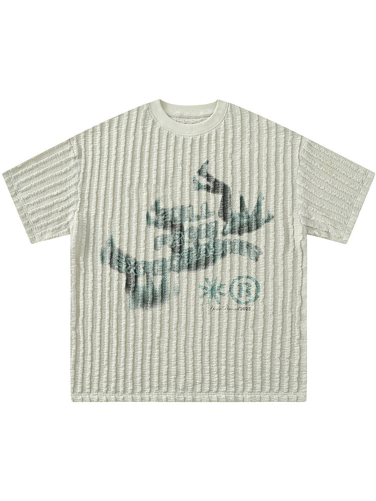 Vintage Print Loose Crew Neck Casual Short-Sleeved Graphic T-shirt Men & Women's Trend