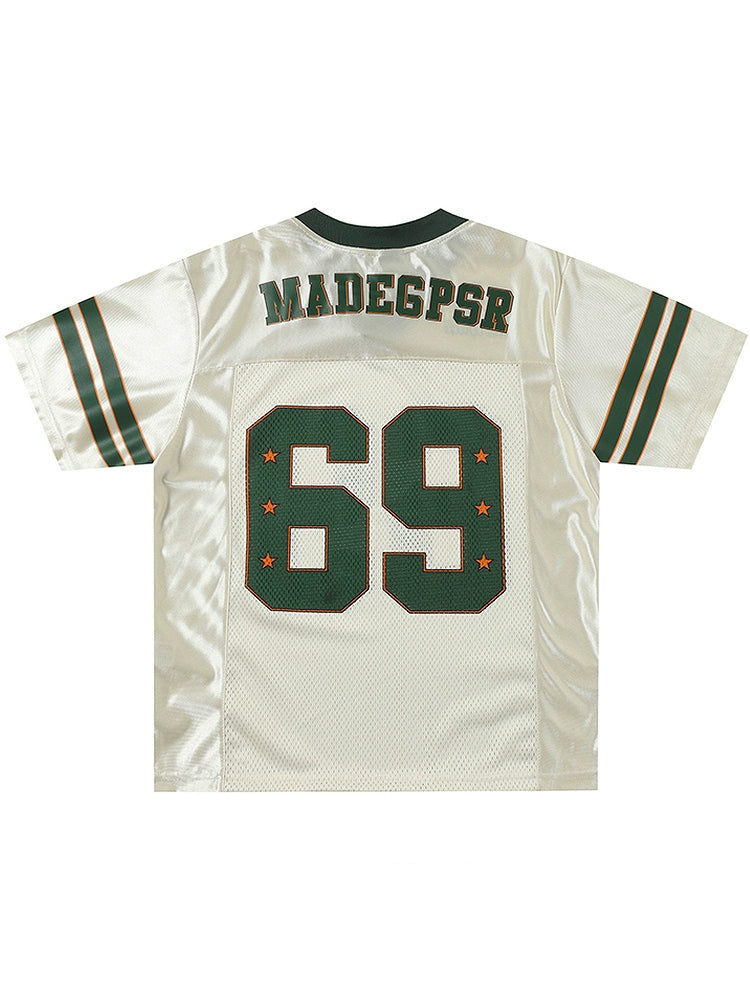 Special Time$$ print breathable mesh varsity loose short-sleeved Jersey T-shirts for men & women