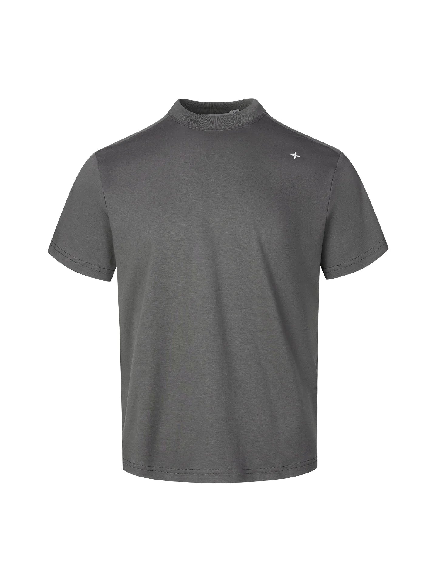 Men’s Minimalist Mock Neck Short Sleeve T-Shirt – Soft Cotton Blend Cleanfit style