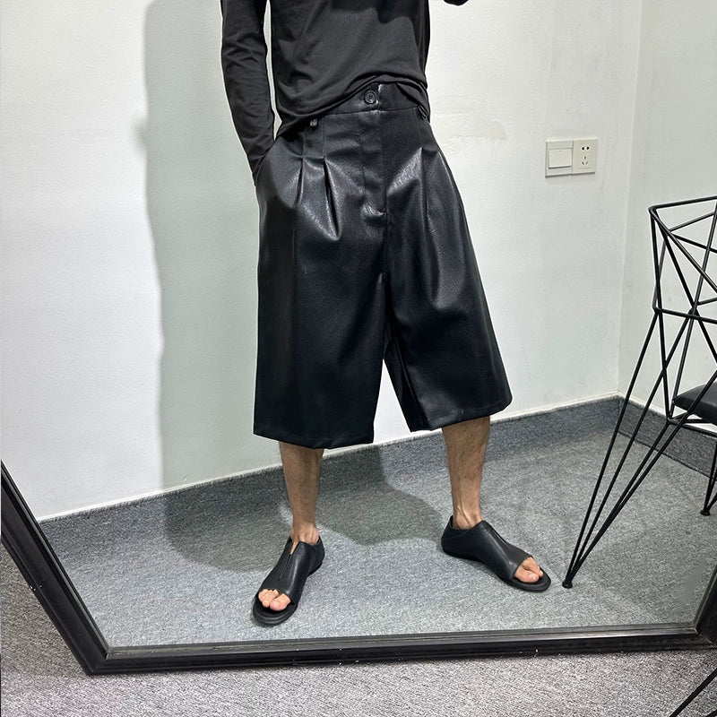 Cubbiluppi™ Summer dark oversize loose cropped leather pants for Men