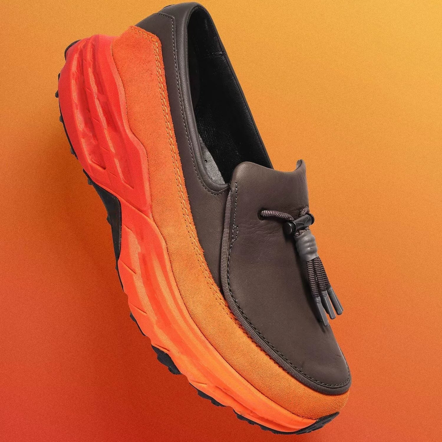 Leather shoes, men's height increase, outdoor loafers, hiking, pedaling, trendy sports and casual shoe covers, foot platform-soled jogging shoes