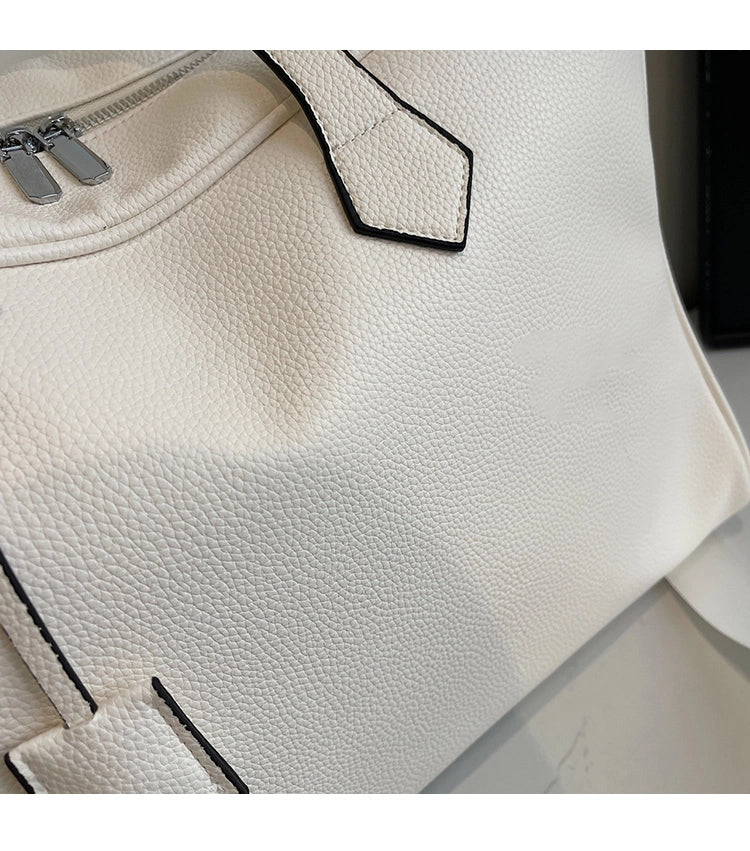 Leather Texture Large Capacity Shoulder Strap Luggage Hand Bag for Men & Women