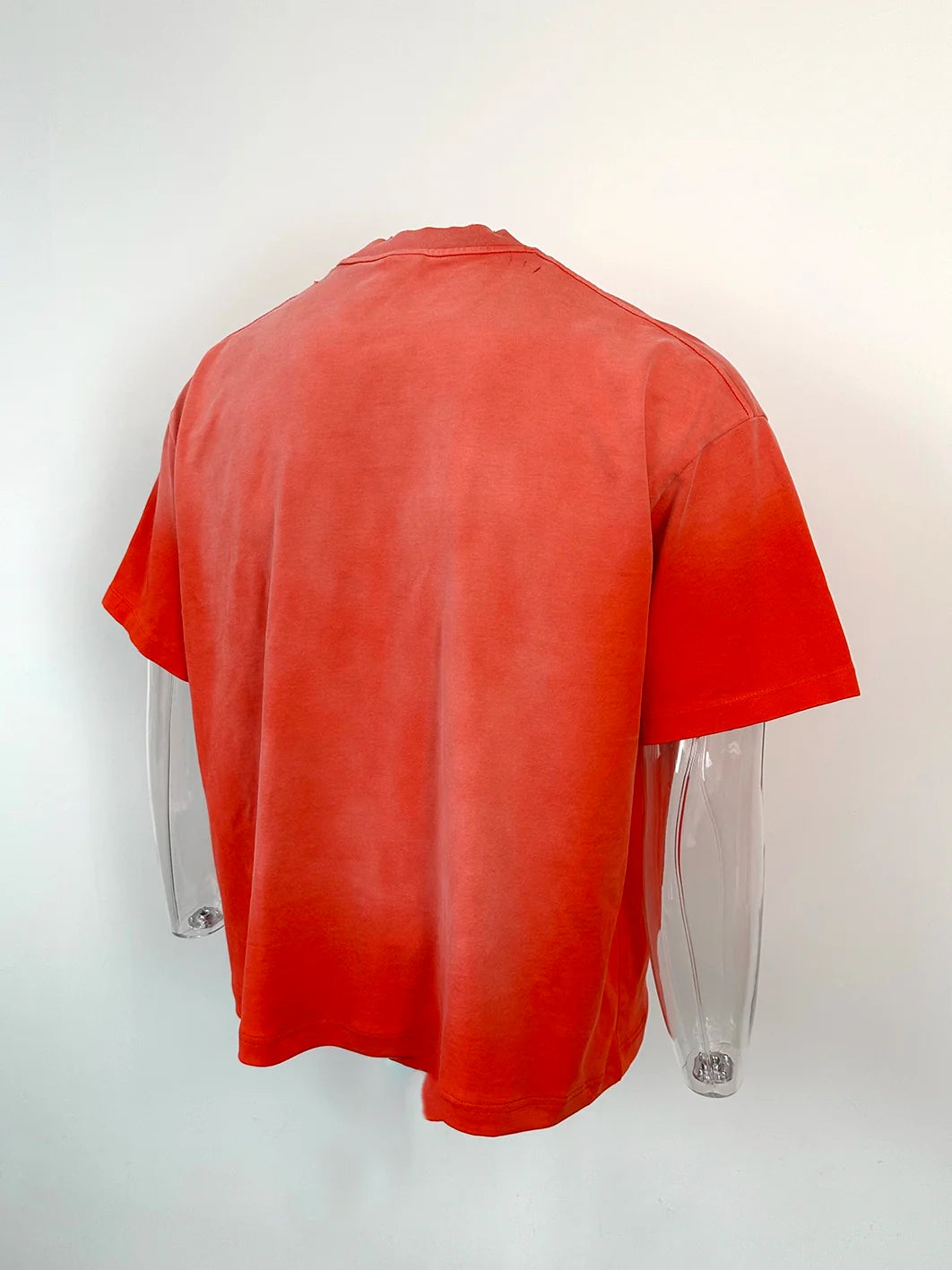 Vintage Print Short Sleeve T-shirt Mud Dyed Wide Ripped Oversized T-Shirt for Men