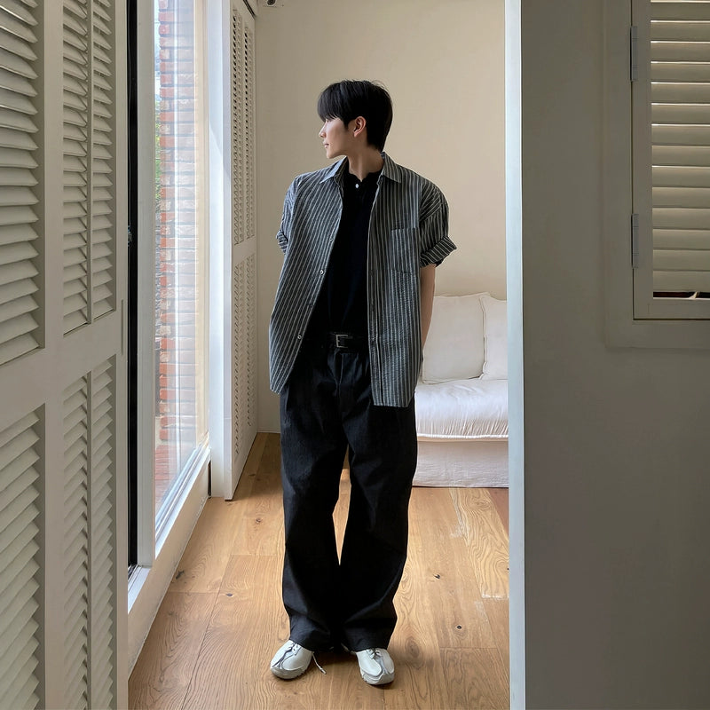 Retro Pleated Slacks Men's Fall 2025 New Trendy Brand Loose Striped Wide-leg Long Pants