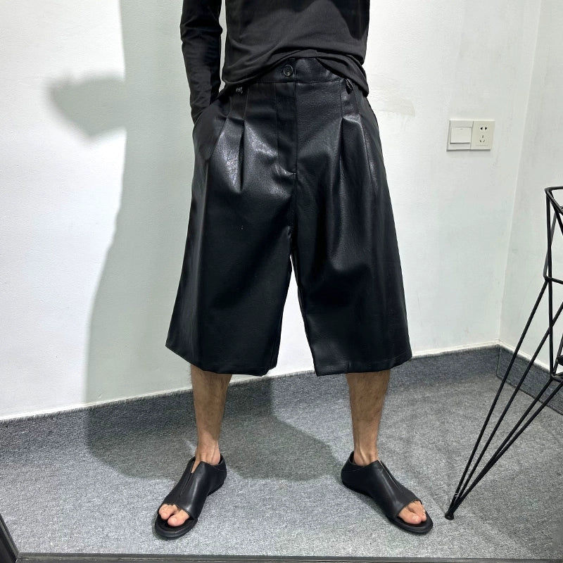 Cubbiluppi™ Summer dark oversize loose cropped leather pants for Men