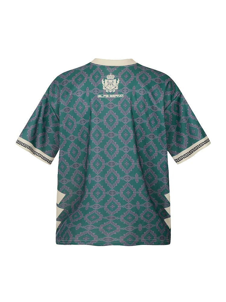 Oversize Casual thin ”Always Strive“ Retro Crest Jersey men's and women's versatile short-sleeved shirts