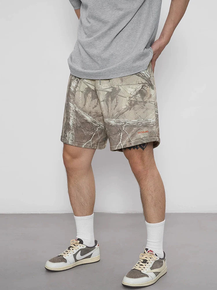 2025 Summer New American Vintage Deadwood Twig Wash Distressed Shorts for Men