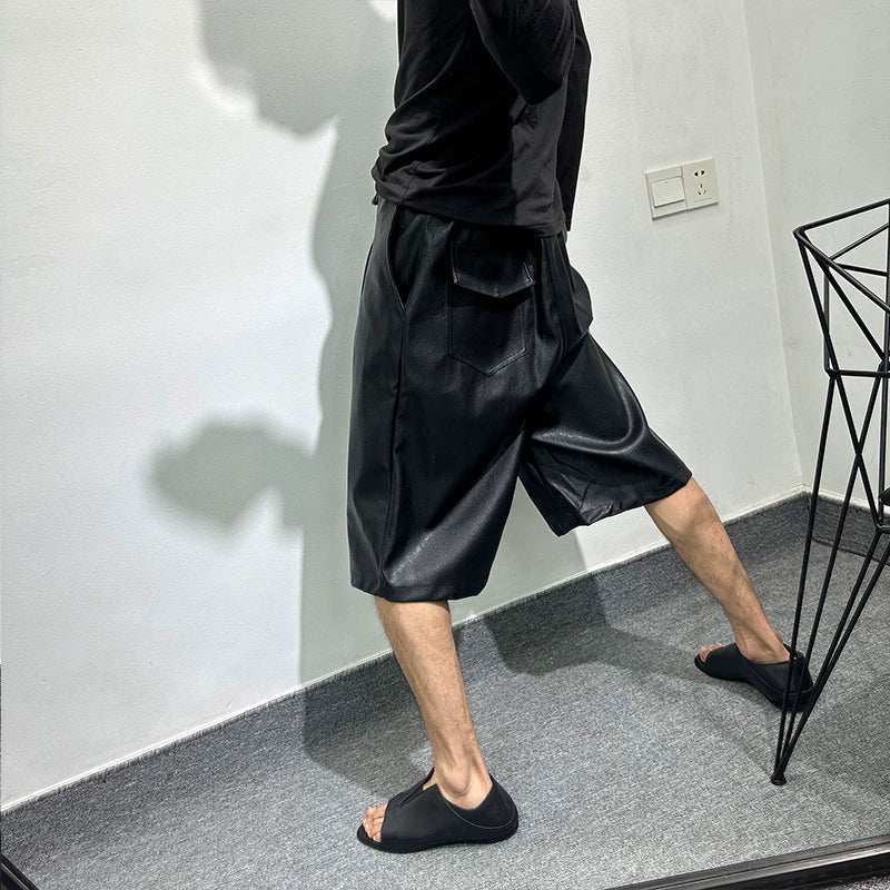 Cubbiluppi™ Summer dark oversize loose cropped leather pants for Men
