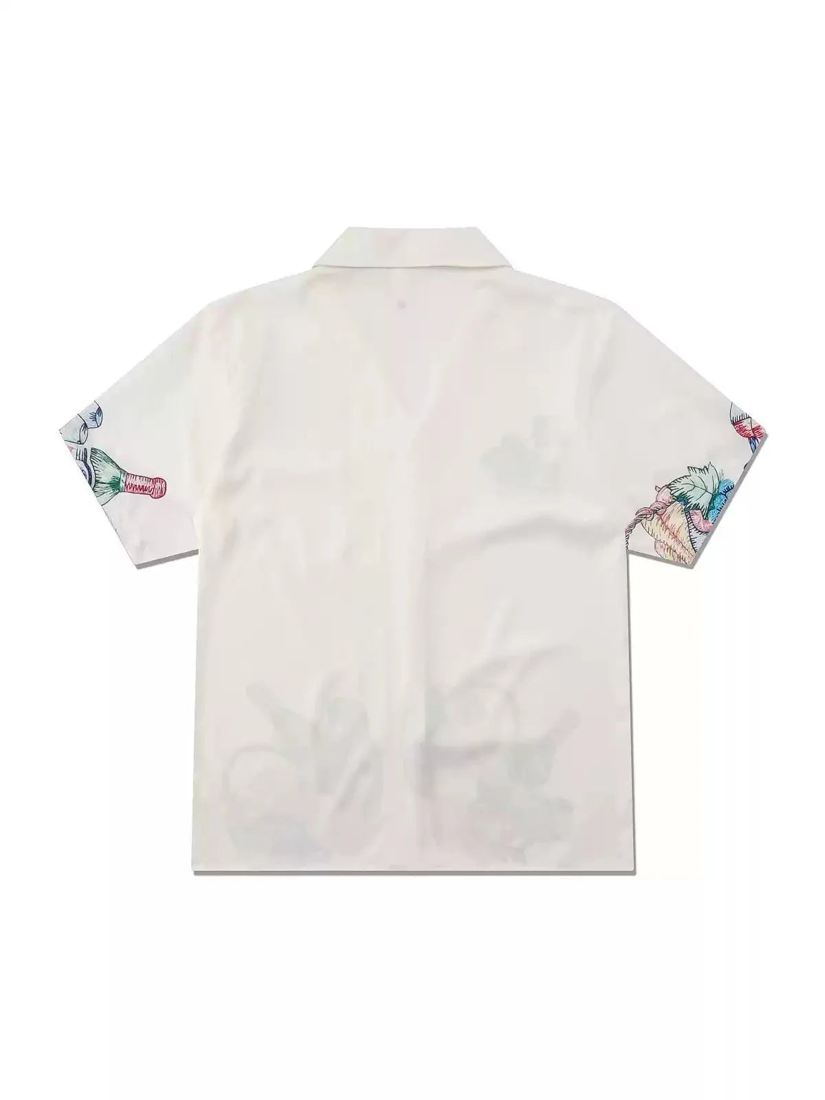 Men'sCuban Collar Floral Style Short Sleeve Oversize Shirt