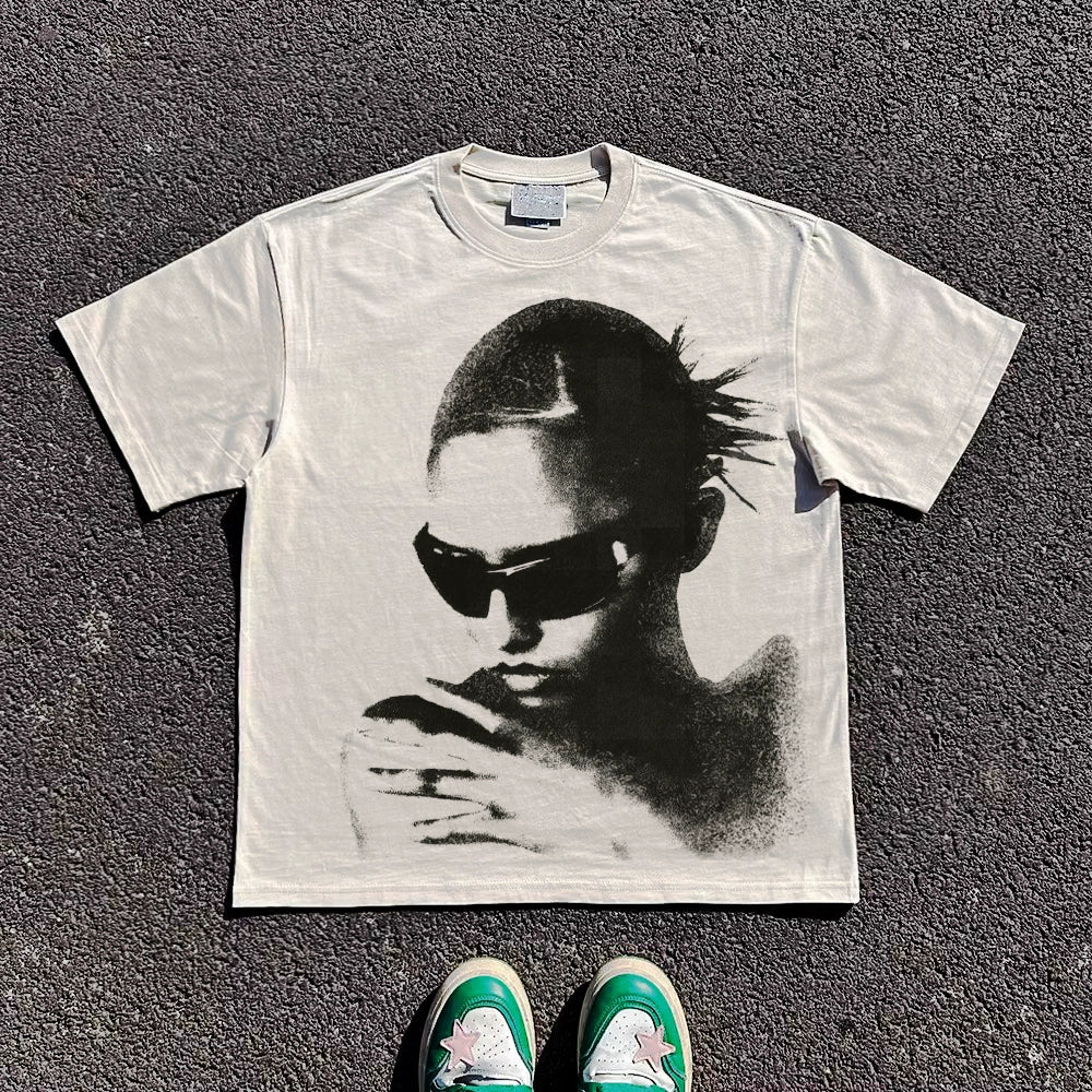 Retro vintage creative short sleeve Oversize T-shirt for Men & Women