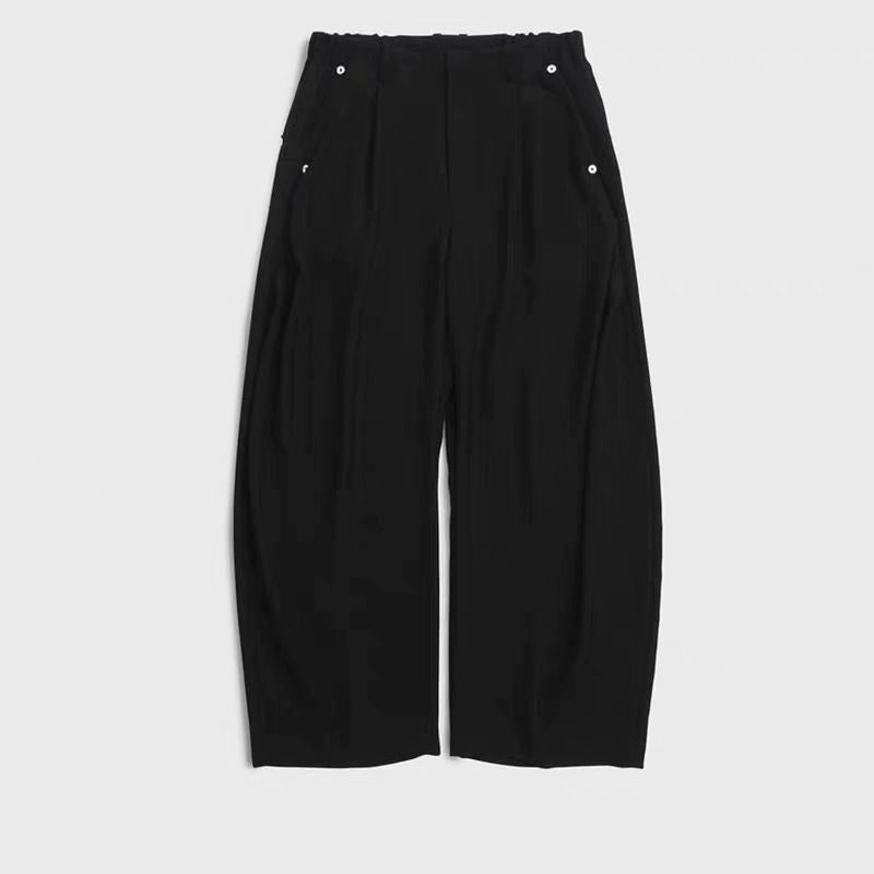 Conz25 new solid color loose style natural drape scimitar pants for men and women casual commuting daily pants