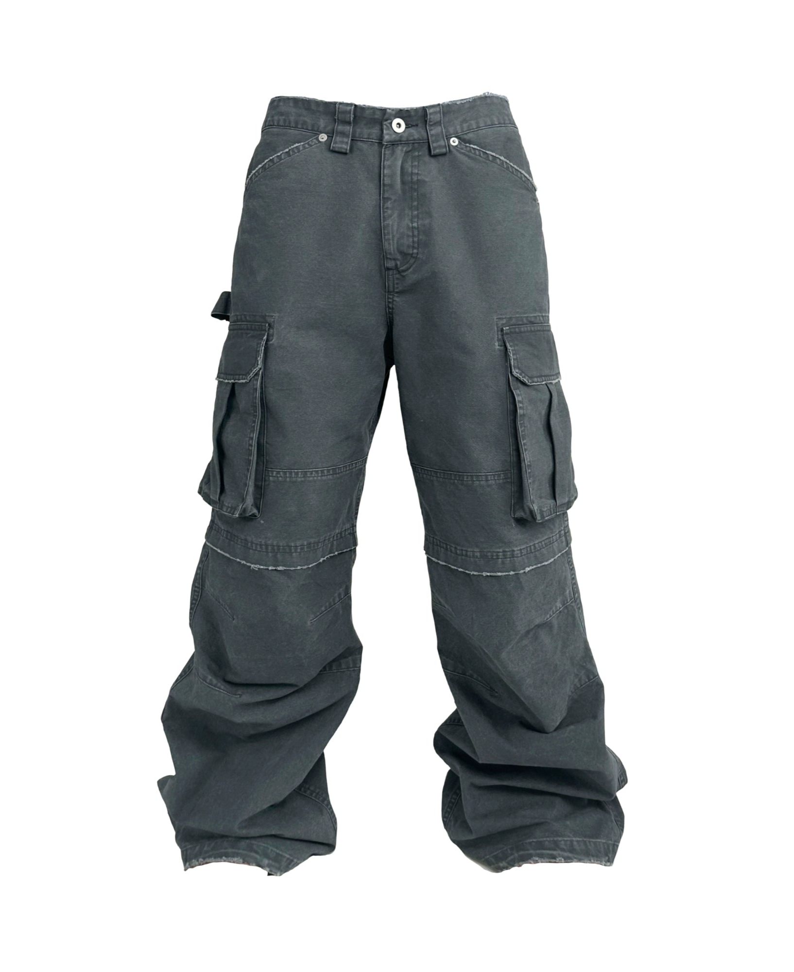 Paratrooper Style Washed Ash Distressed Original Vintage Hand-Destroyed Cargo Pants
