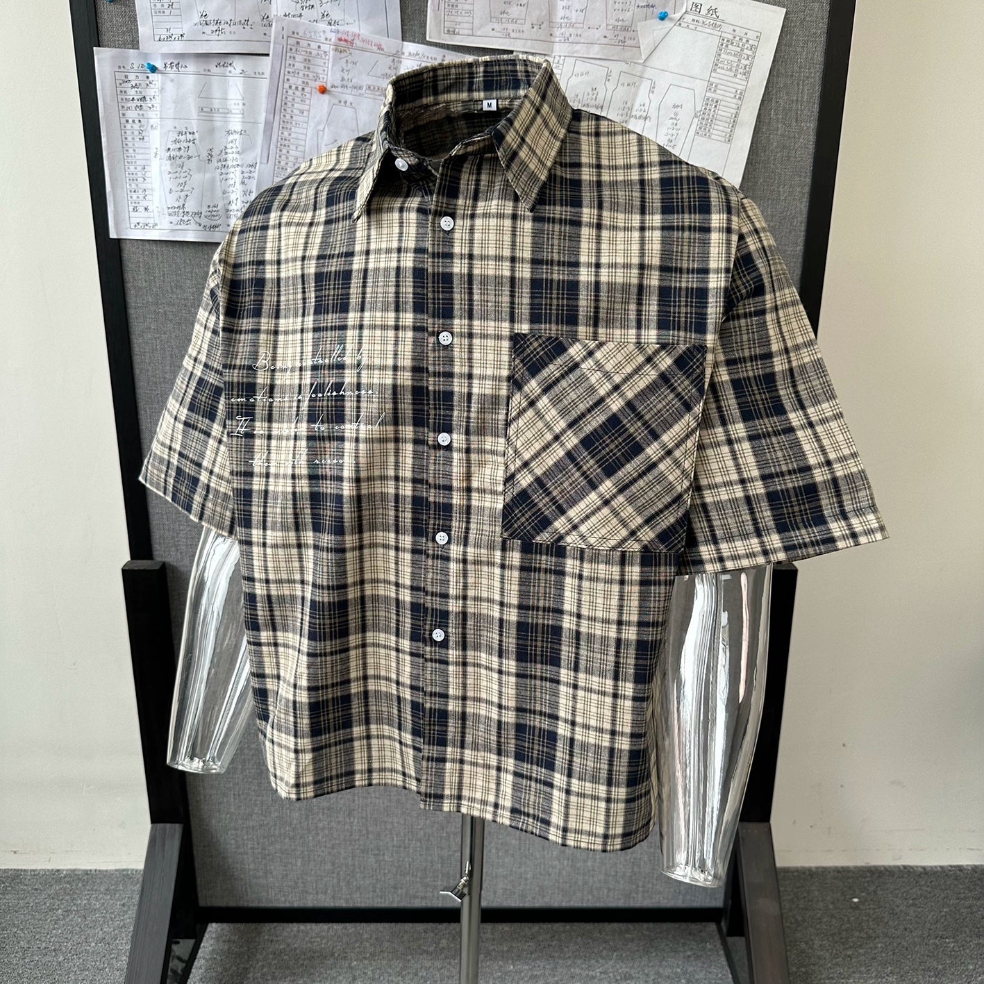 Men’s American Retro Casual Oversized Lapelshirt, Short Sleeved, Button-Up Shirt with Front Pocket