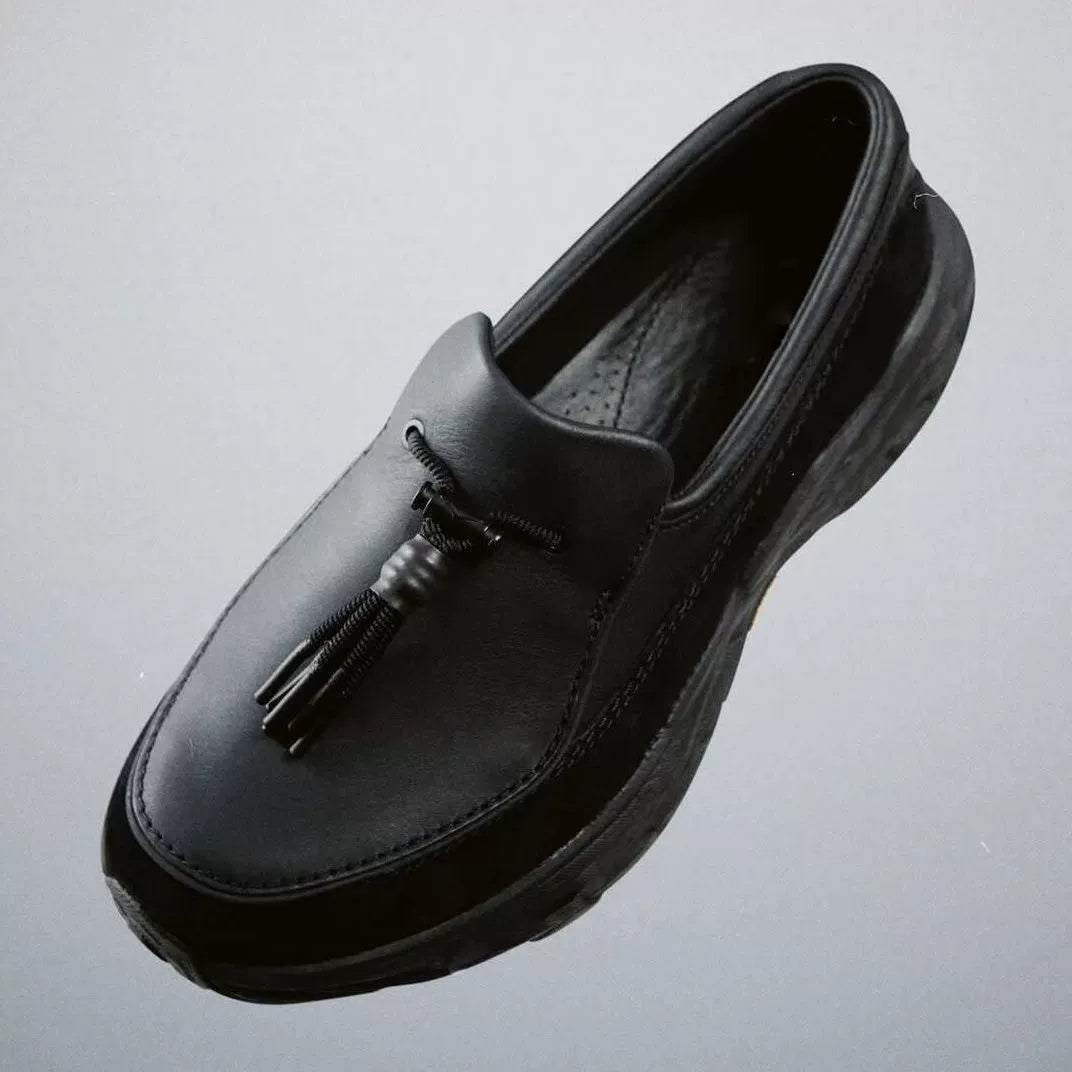 Leather shoes, men's height increase, outdoor loafers, hiking, pedaling, trendy sports and casual shoe covers, foot platform-soled jogging shoes