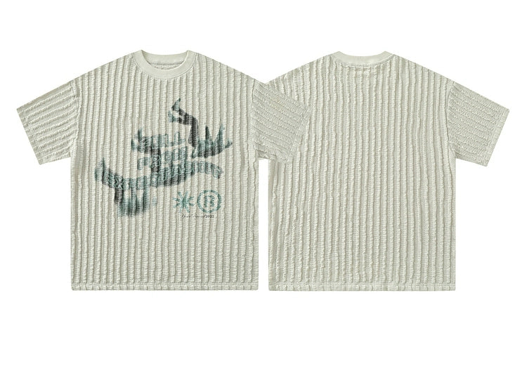Vintage Print Loose Crew Neck Casual Short-Sleeved Graphic T-shirt Men & Women's Trend