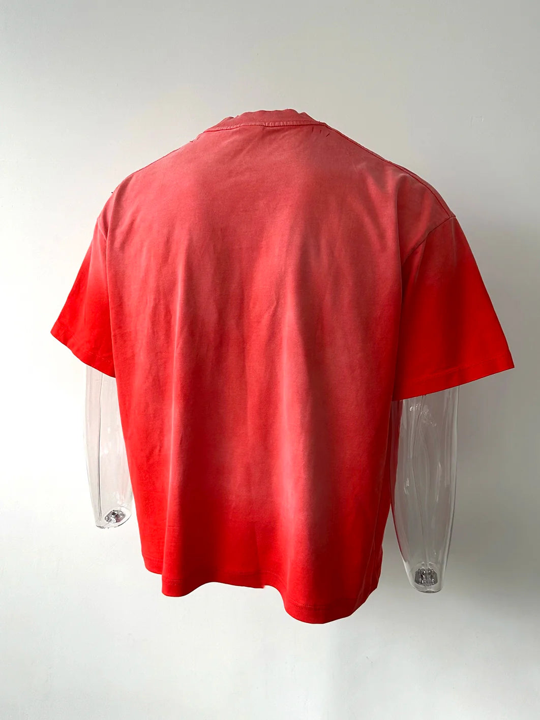 Vintage Print Short Sleeve T-shirt Mud Dyed Wide Ripped Oversized T-Shirt for Men