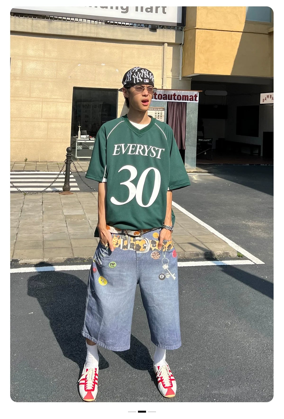 Denim Capri Pants Men's and Women's Summer Loose Casual Wide-Leg Jeans Shorts