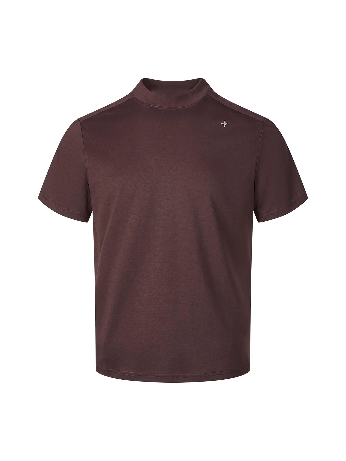 Men’s Minimalist Mock Neck Short Sleeve T-Shirt – Soft Cotton Blend Cleanfit style