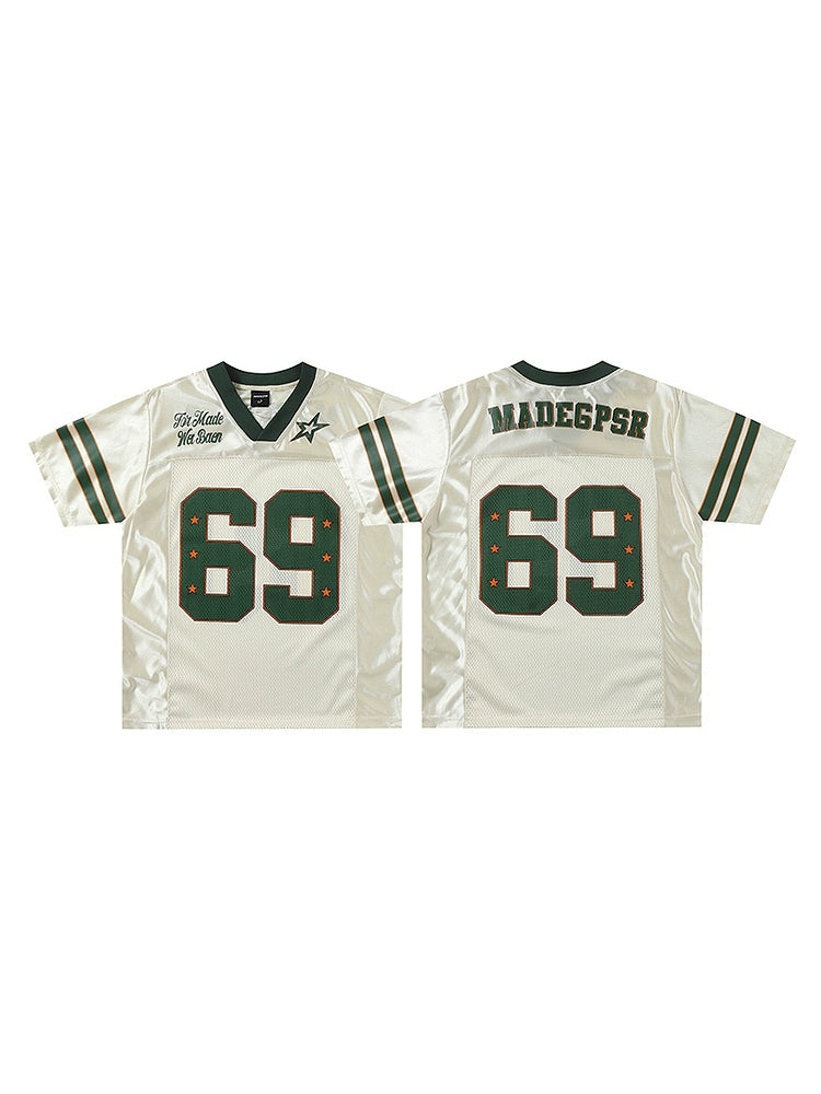Special Time$$ print breathable mesh varsity loose short-sleeved Jersey T-shirts for men & women