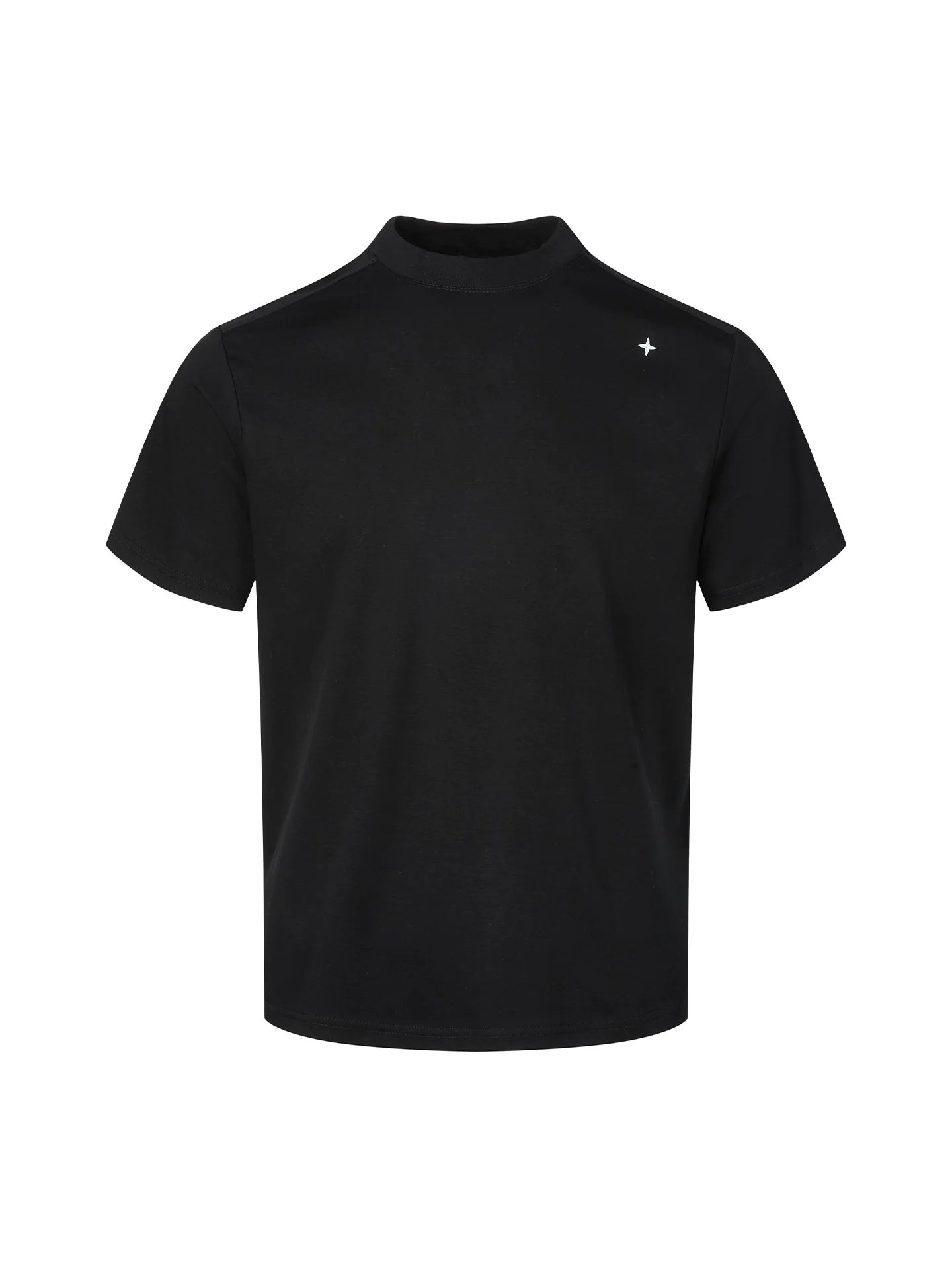 Men’s Minimalist Mock Neck Short Sleeve T-Shirt – Soft Cotton Blend Cleanfit style