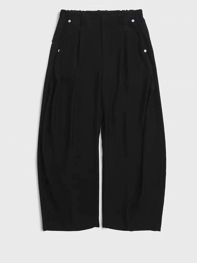 Conz25 new solid color loose style natural drape scimitar pants for men and women casual commuting daily pants
