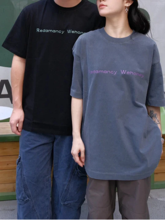 [RedAmancy] Big Letter Casual Versatile Cotton Oversize T-Shirt for Men and Women
