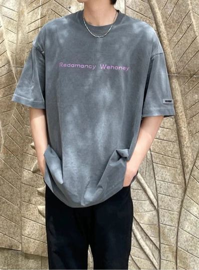 [RedAmancy] Big Letter Casual Versatile Cotton Oversize T-Shirt for Men and Women