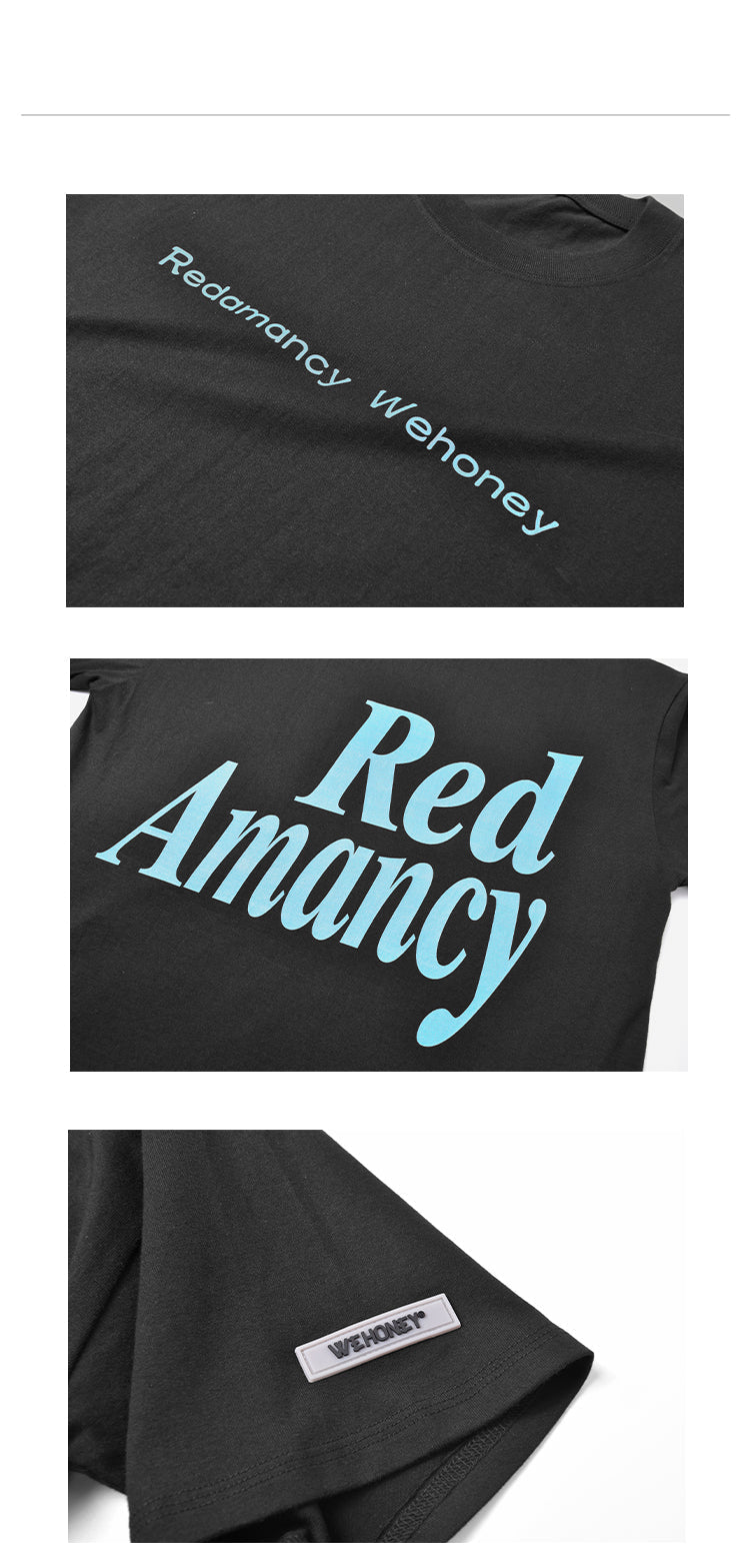 [RedAmancy] Big Letter Casual Versatile Cotton Oversize T-Shirt for Men and Women