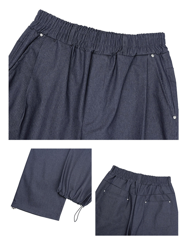 Retro Pleated Slacks Men's Fall 2025 New Trendy Brand Loose Striped Wide-leg Long Pants