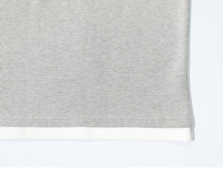 Men’s Contrast Collar Knit Polo Shirt – Short Sleeve Casual Grey Top with White Trim