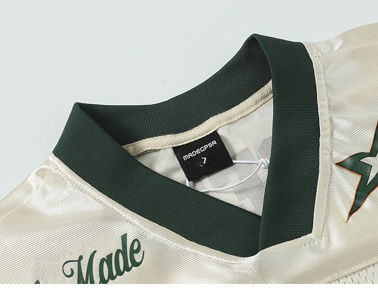 Special Time$$ print breathable mesh varsity loose short-sleeved Jersey T-shirts for men & women