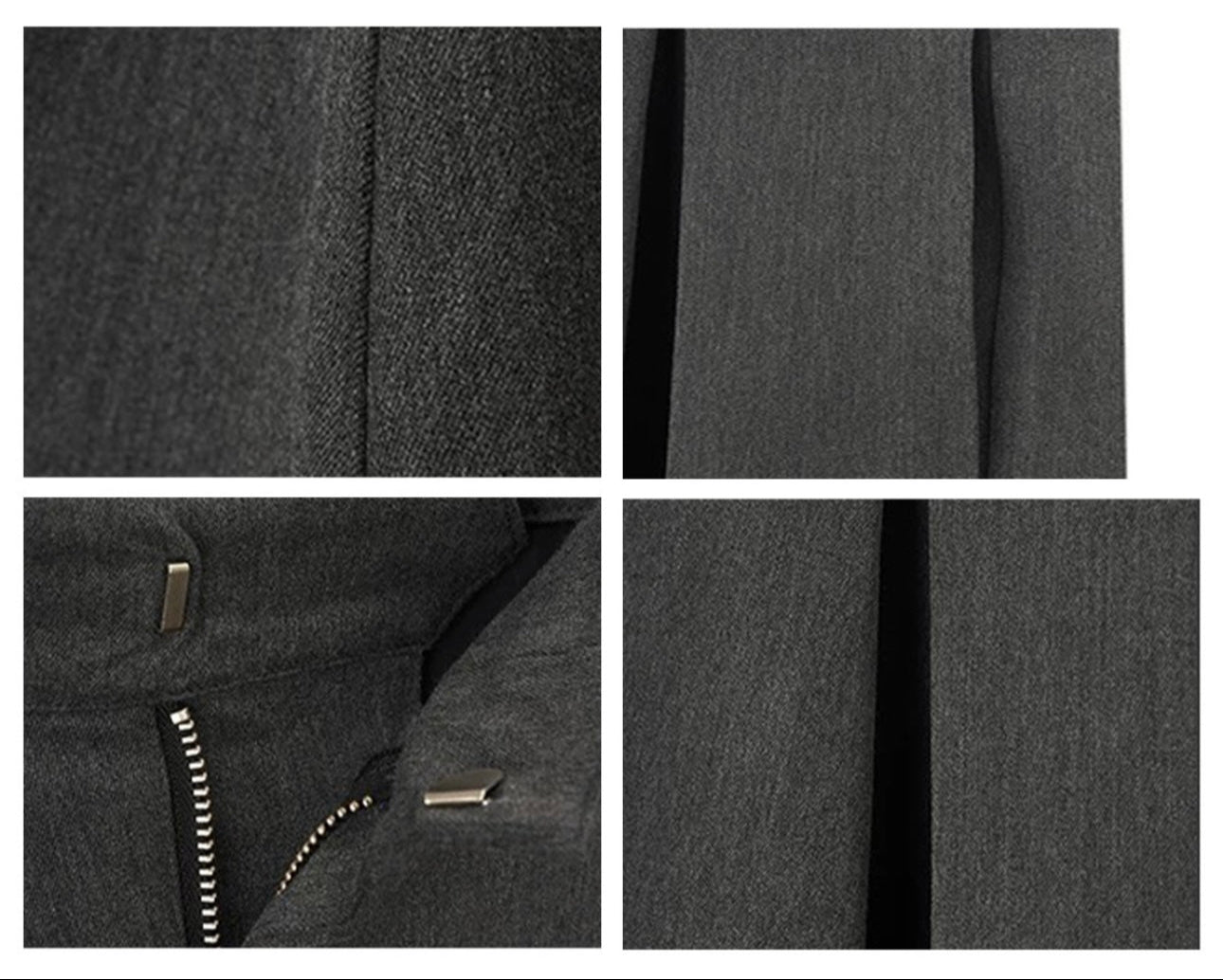 Men’s Modern Wide-Leg Pleated Trousers with Belt Detail – Charcoal Gray for Men & Women