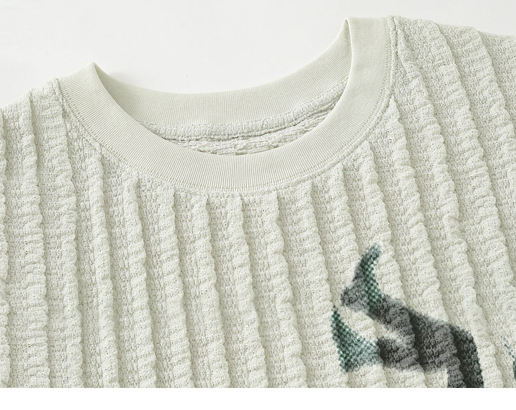 Vintage Print Loose Crew Neck Casual Short-Sleeved Graphic T-shirt Men & Women's Trend