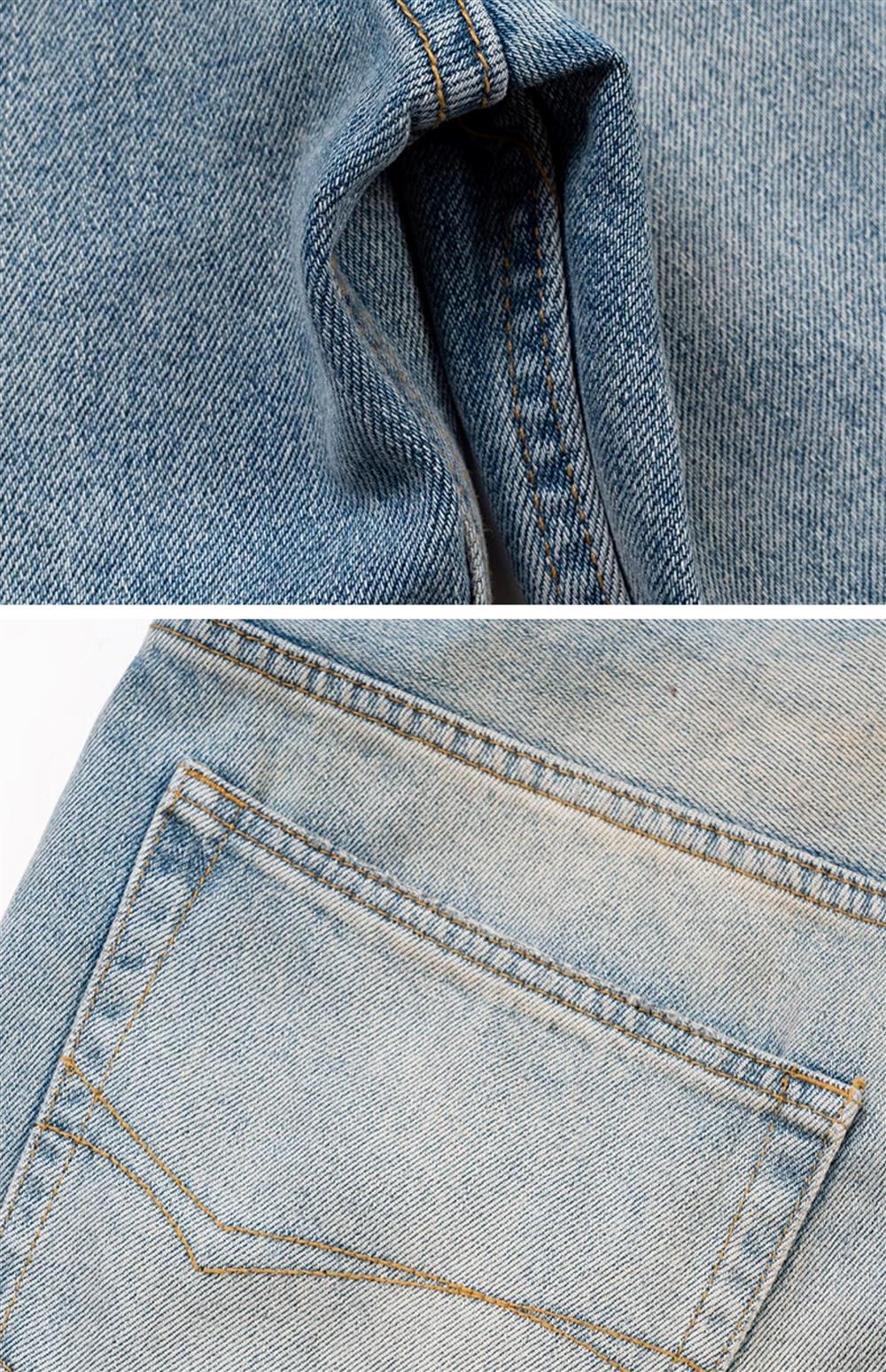 CubbiiLuppii Over-the-knee Cropped Pants Tide, Washed Vintage Knife Cut Raw Edge Loose Denim Shorts